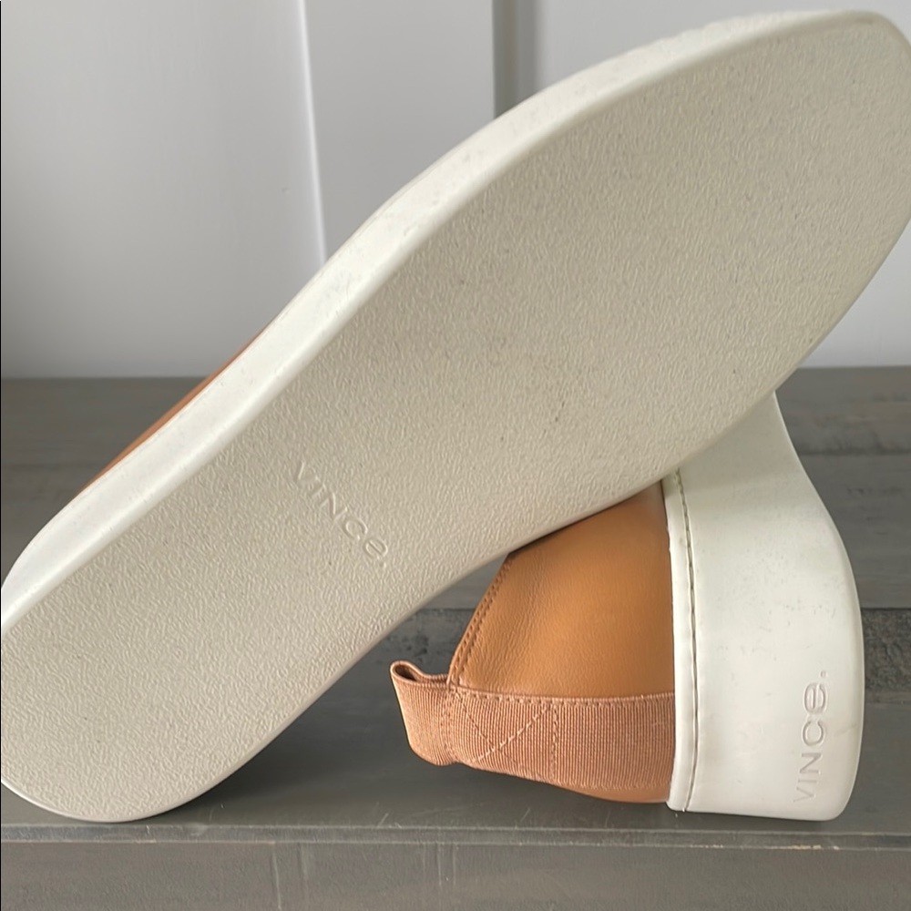 Vince Tan Leather Slip-On Shoes - Picture 4 of 4